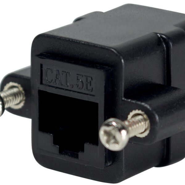 Logilink patchkabelkoppelstuk met flens, categorie 5e, zwart