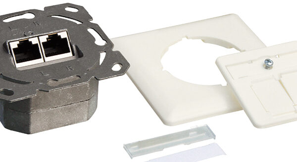 Wandmontagedoos Cat. 6A, zuiver wit