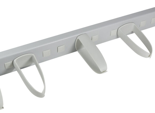 LogiLink 19 inch kabelgeleider, 1HE, met 5 flexibele haken, grijs