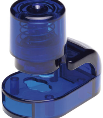 Eerste hulp tablettenuitdrukhulp, blauw-transparant.