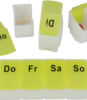 Eerste-hulpdoos voor 7 dagen tablettenverdeler, kunststof, wit/groen