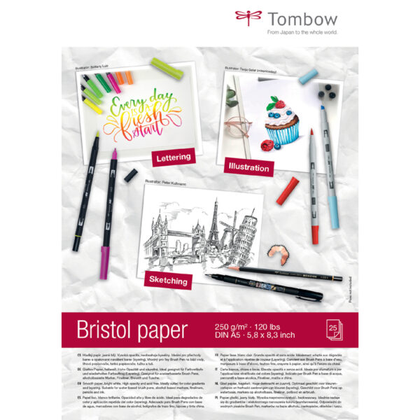 Tombow tekenblok 'Bristol', A4-formaat, blanco, 250 g/m²