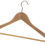 Houten kledinghangers met stang, set van 25 stuks