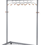 Mobiele garderobekast 'LUX', hoogte 1,8 m, zilverkleur