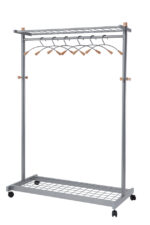 Mobiele garderobekast 'LUX', hoogte 1,8 m, zilverkleur