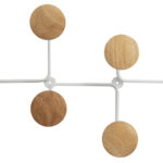 Witte wandkapstok 'SIX' met haakjes