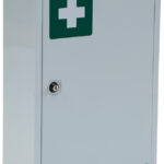 Eerste-hulpkast zonder inhoud, paarlemoorkleurig wit