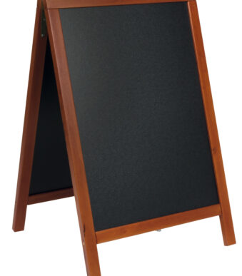 Securit klantenstopper DELUXE, schoolbordoppervlak, mahonie