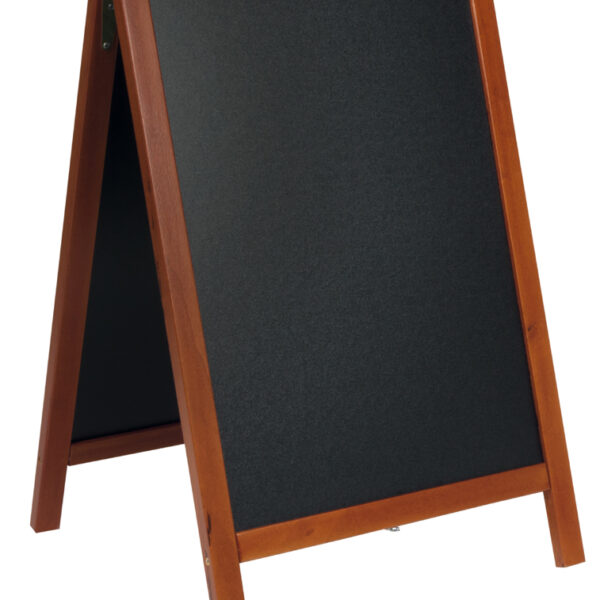 Securit klantenstopper DELUXE, schoolbordoppervlak, mahonie