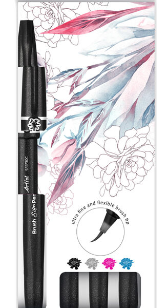 Pentel Pinsel Stiftpennen Artist, set van 4.