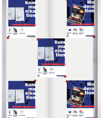 Vitrinekast PRO voor 9x A4-formaat, metalen achterwand