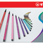 Stabilo vezelstiften, 50 stuks in metalen etui.