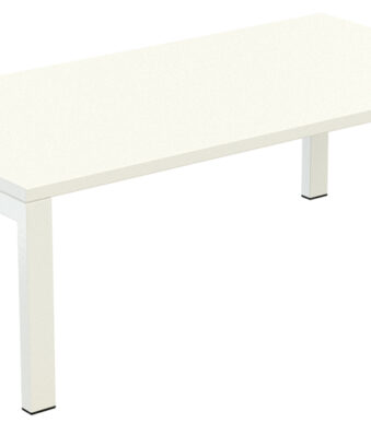 Bijzettafel easyDesk, rechthoekig, wit/wit