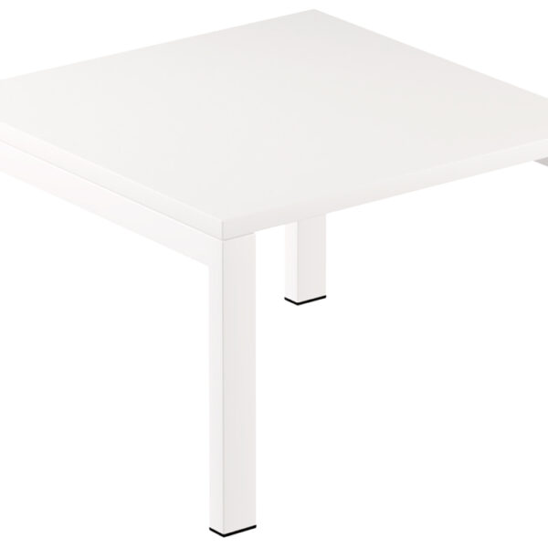 Bijzettafel easyDesk, vierkant, wit/wit