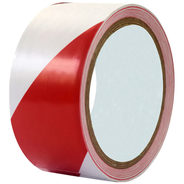 Rillprint-vloermarkeringsband - 50 mm x 33 m - rood/wit