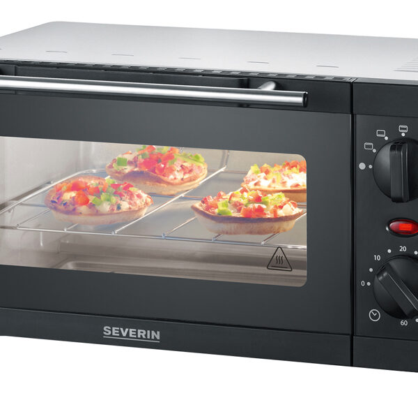 Severin Bak- en Opwarmoven TO 2052, 800 W, zwart-zilver