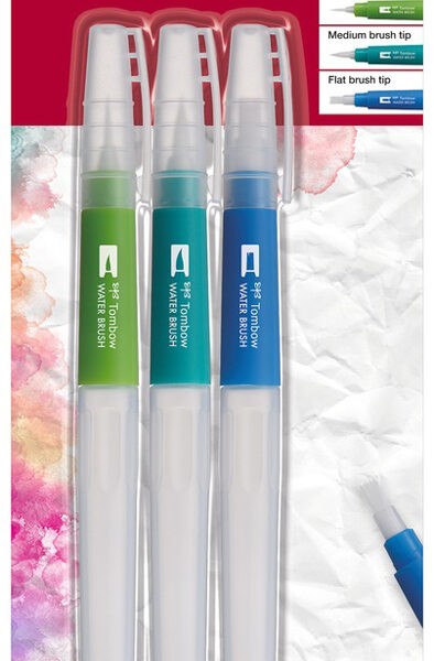Tombow Aquarelborstel, 3 stuks verpakt