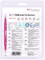Tombow Dubbele Stiftmarkers 'TwinTone' Felle Kleuren, set van 12