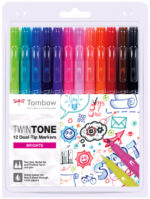 Tombow Dubbele Stiftmarkers 'TwinTone' Felle Kleuren, set van 12
