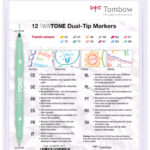 Tombow TwinTone Pasteltinten, set van 12 dubbele viltstiften.