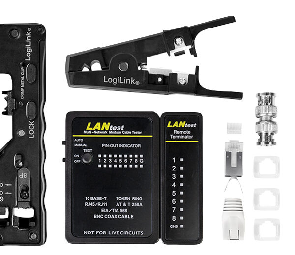 LogiLink Netwerkgereedschapset, 4-delig, voor categorie 6A & categorie 7