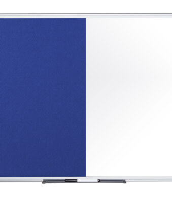 Bi-Office combinatiebord, whiteboard/vilt, blauw, 60 x 45 cm