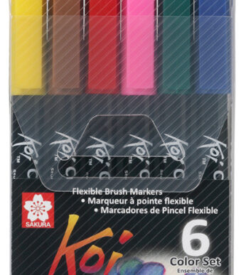 Sakura Penseel-stiften Koi Kleurpotloden, etui met 6 basiskleuren