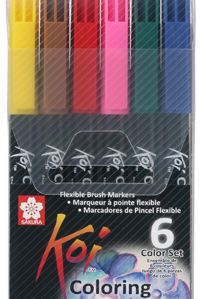 Sakura Penseel-stiften Koi Kleurpotloden, etui met 6 basiskleuren