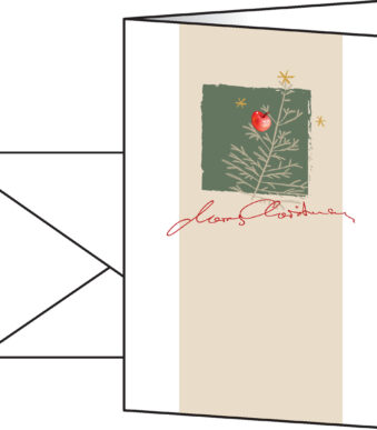 Kerstwenskaart met appels, formaat A6