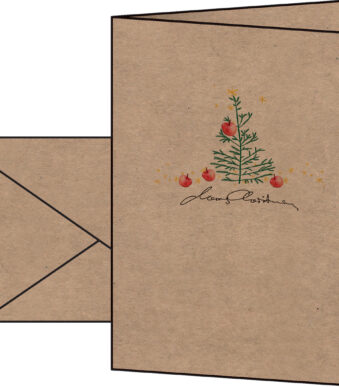 Kerstwenskaart met appels, formaat A6