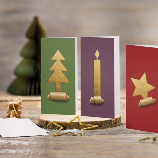 Kerstkaartset 'Uitgesneden stijl', langwerpig formaat