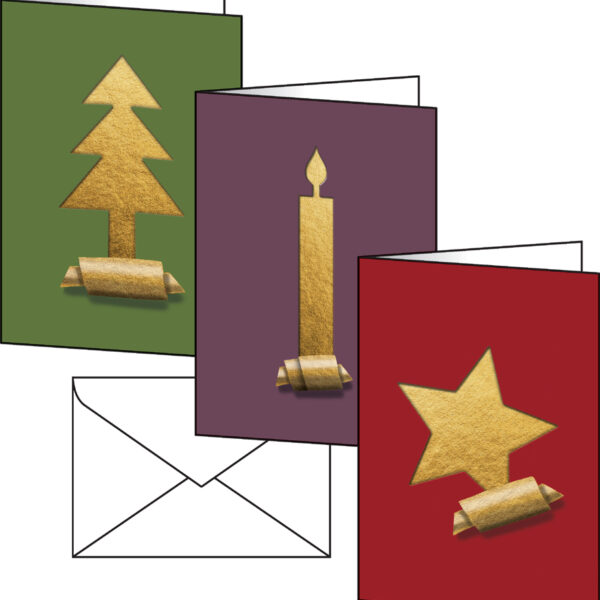 Kaartenset kerstmis met uitgesneden stijl, formaat A6.