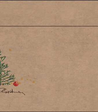 Kerstomslag 'Kerstmis met appels', langwerpig.