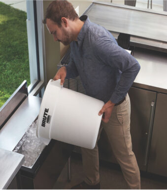 Rubbermaid container BRUTE 37,9 liter, rond, van PP, wit