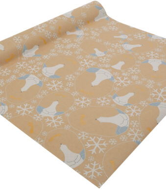 Kerstcadeaupapier 'Ijsbeer met...' rol