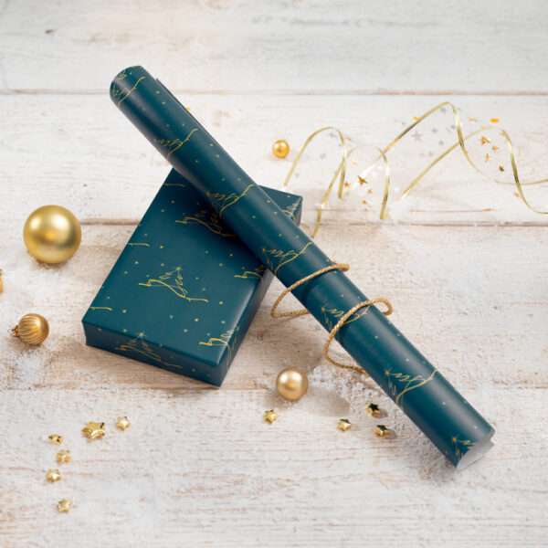 Kerstcadeaupapier "Kerstboom" op rol.