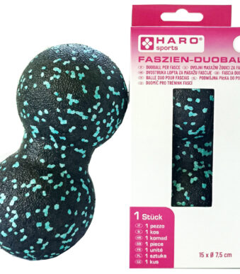 Duo-massagebal voor bindweefsel, zwart/mintgroen