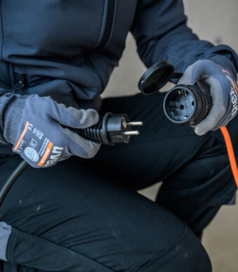 Brandverlengsnoer, spatwaterdicht, 10 meter, oranje