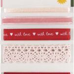 Stoffen lintenassortiment 'Rosy Love', totale lengte: 5,5 meter.