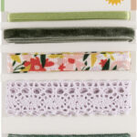 Textiel linten mix 'Bloemenweides', totale lengte: 5,5 meter