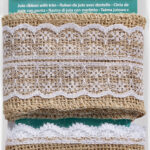 Juten band met kant, 2 x 1 meter