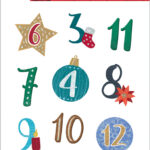 Herma Kerstmis Stickers Decor Adventskalendernummers Symbolen