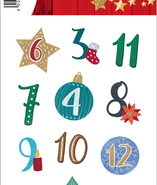 Herma Kerstmis Stickers Decor Adventskalendernummers Symbolen