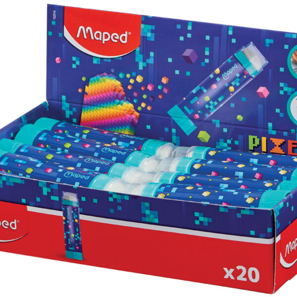 Maped kunststof gummen PIXEL PARTY, display van 20 stuks
