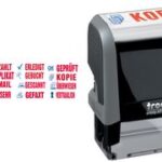 Tekststempelautomaat voor kantoor Printy 4.0 "Geboekt"