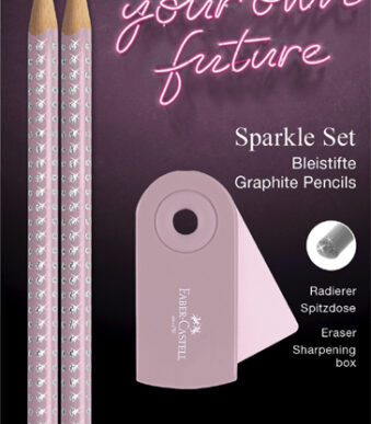 FABER-CASTELL schrijfset GRIP SPARKLE, B, roze