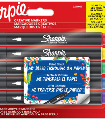 Sharpie acrylmarkers met ronde punt, set van 5 stuks