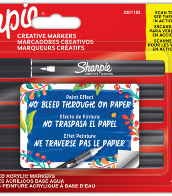 Sharpie acryl creatieve markers met penseelpunt, set van 5 stuks