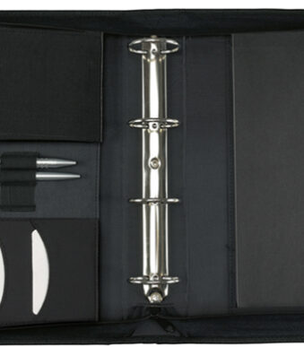 Alassio schrijfmap met ringband ´RIMINI´, A4, kunstleer, zwart