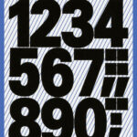 Etiketten met zwarte cijfers 0-9